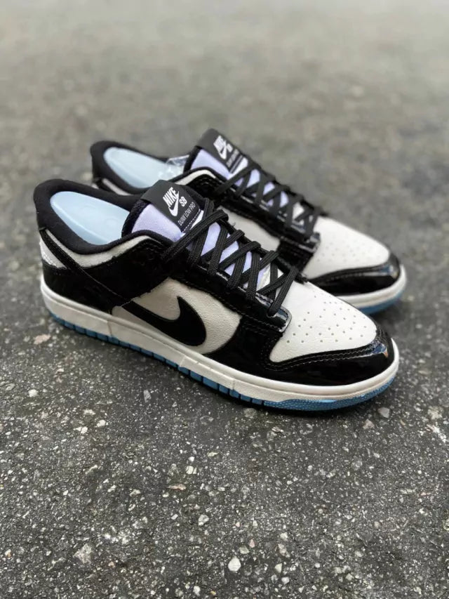 Tênis Nike Dunk Low - Branco e Preto Brilhante